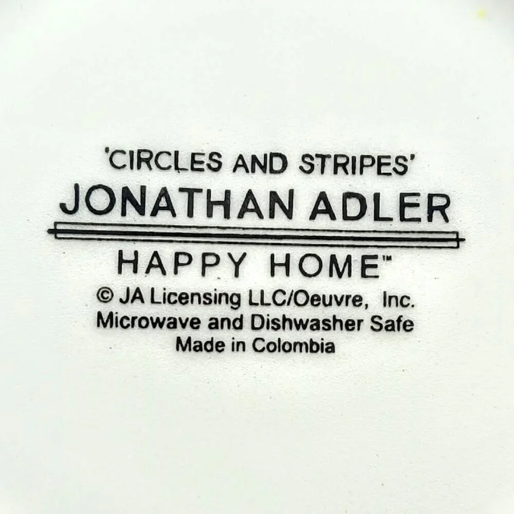 Jonathan Adler Happy Home Circles and Stripes Ceramic Mugs